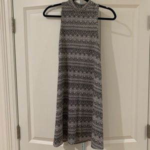 Grey casual high neck dress